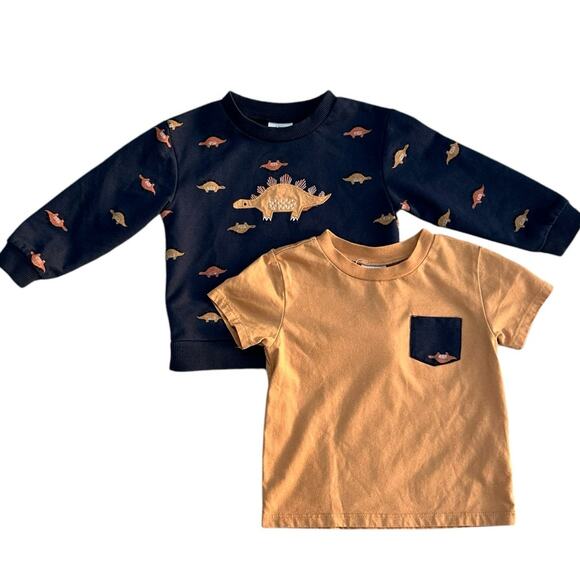 PETIT LEMS MINI THREADS BABY BOY Dinosaur Tops 24m NWOT - Picture 1 of 6